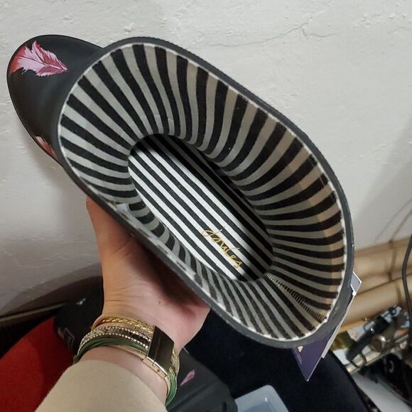 Joules Molly Welly Rubber Rain Boots in Feather Black Size 10 - Picture 16 of 16